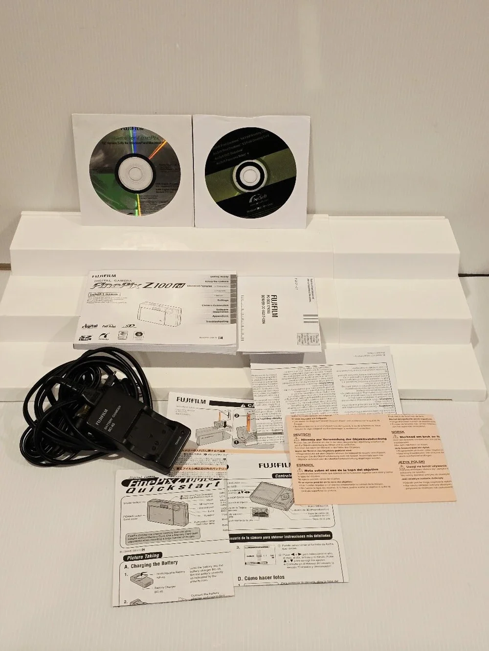 Fujifilm FinePix Z100fd Digital Camera Replacement charger cables and booklets